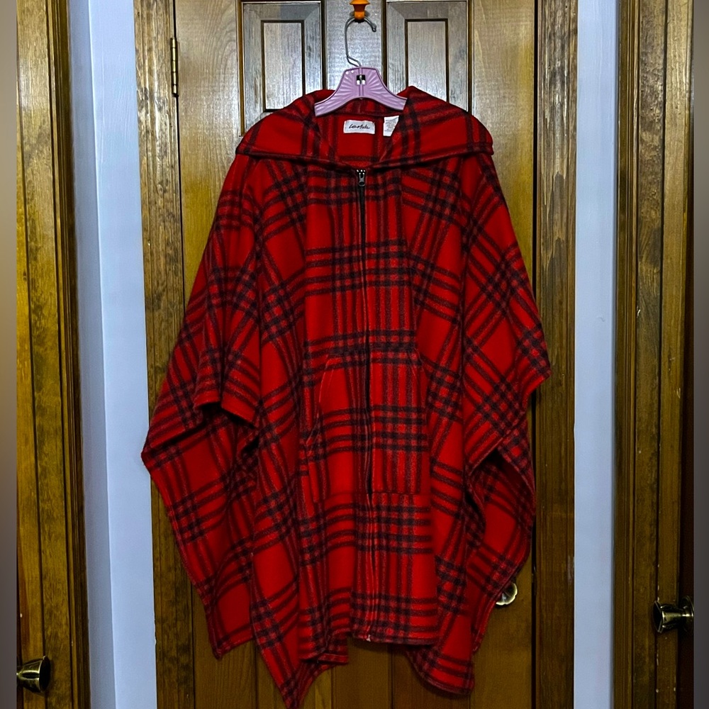 Plaid Cape with Hood